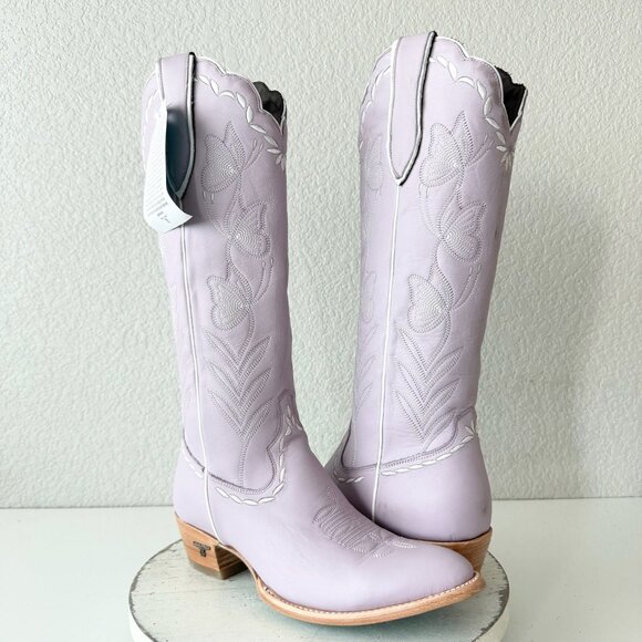 Lane SWEET MEMORIES Knee High Womens Cowboy Boots 10 Purple Cowgirl Western Tall - Picture 11 of 11